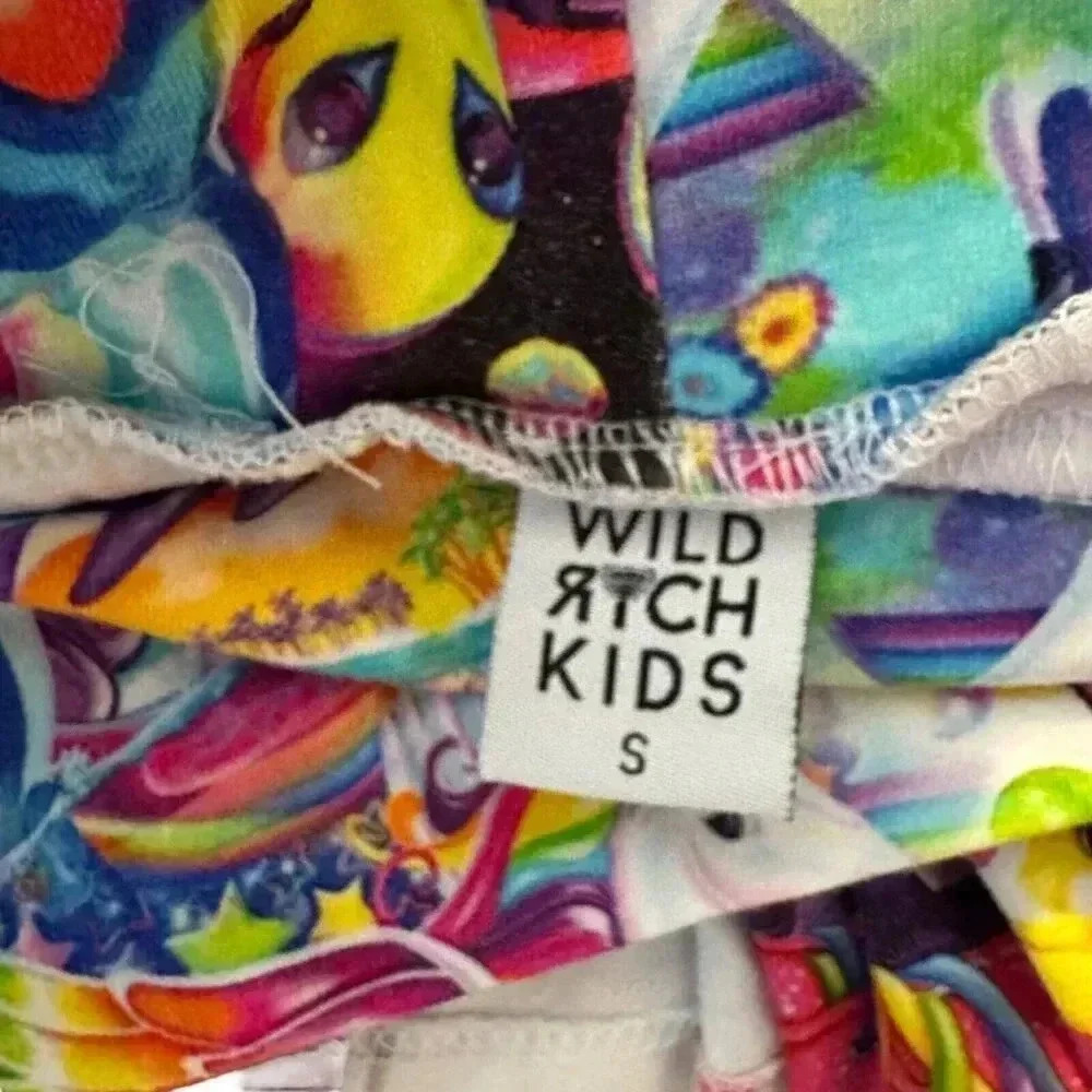 Wild Rich Kids Bikers Shorts Adult Size Small Lisa Frank unicorn kitten colorful - Picture 5 of 6